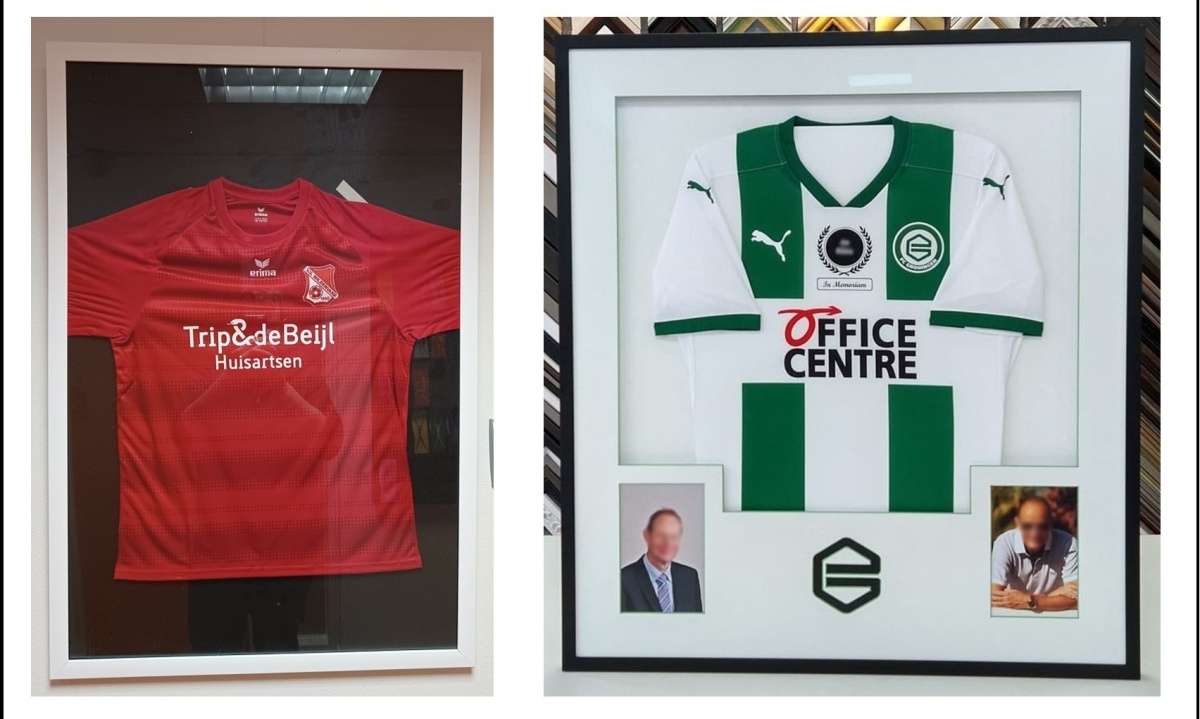 T-shirt inlijsten en papier zwevend inlijsten